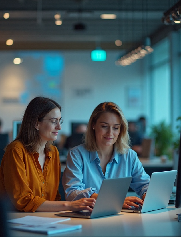 Two colleagues working together